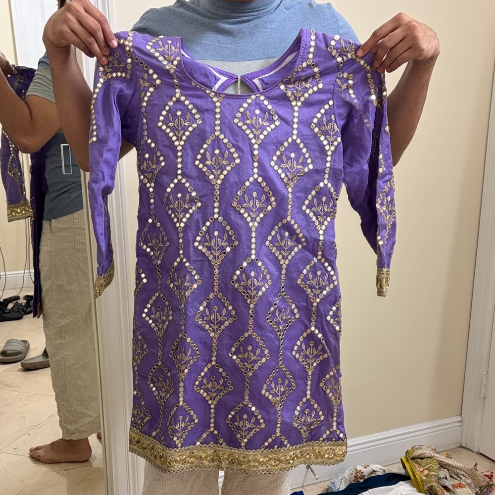 Purple and Gold Embellished Tunic